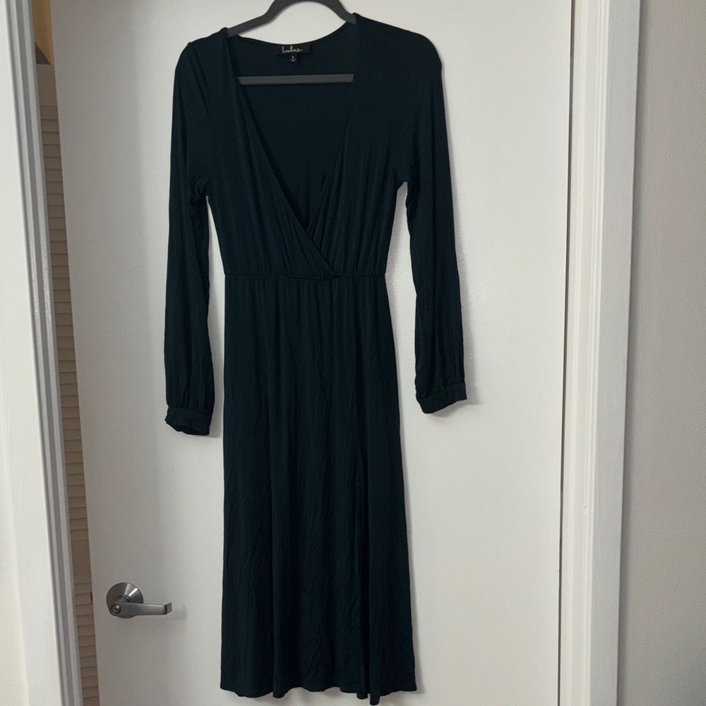 Lulu's dark green Size S Long Sleeve Dress